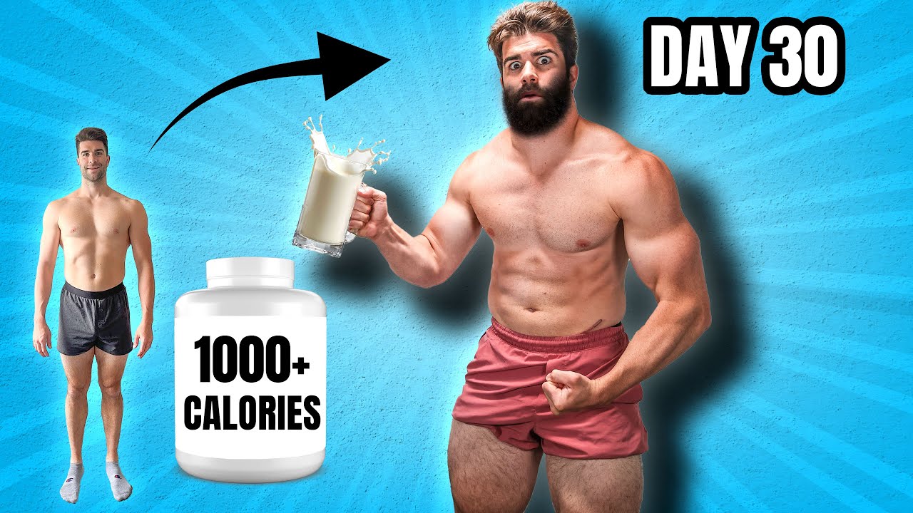 YouTube post by @FocusedLucas for Transparent Labs. Caption reads: I Drank A MASS GAINER EVERY DAY For A Month.