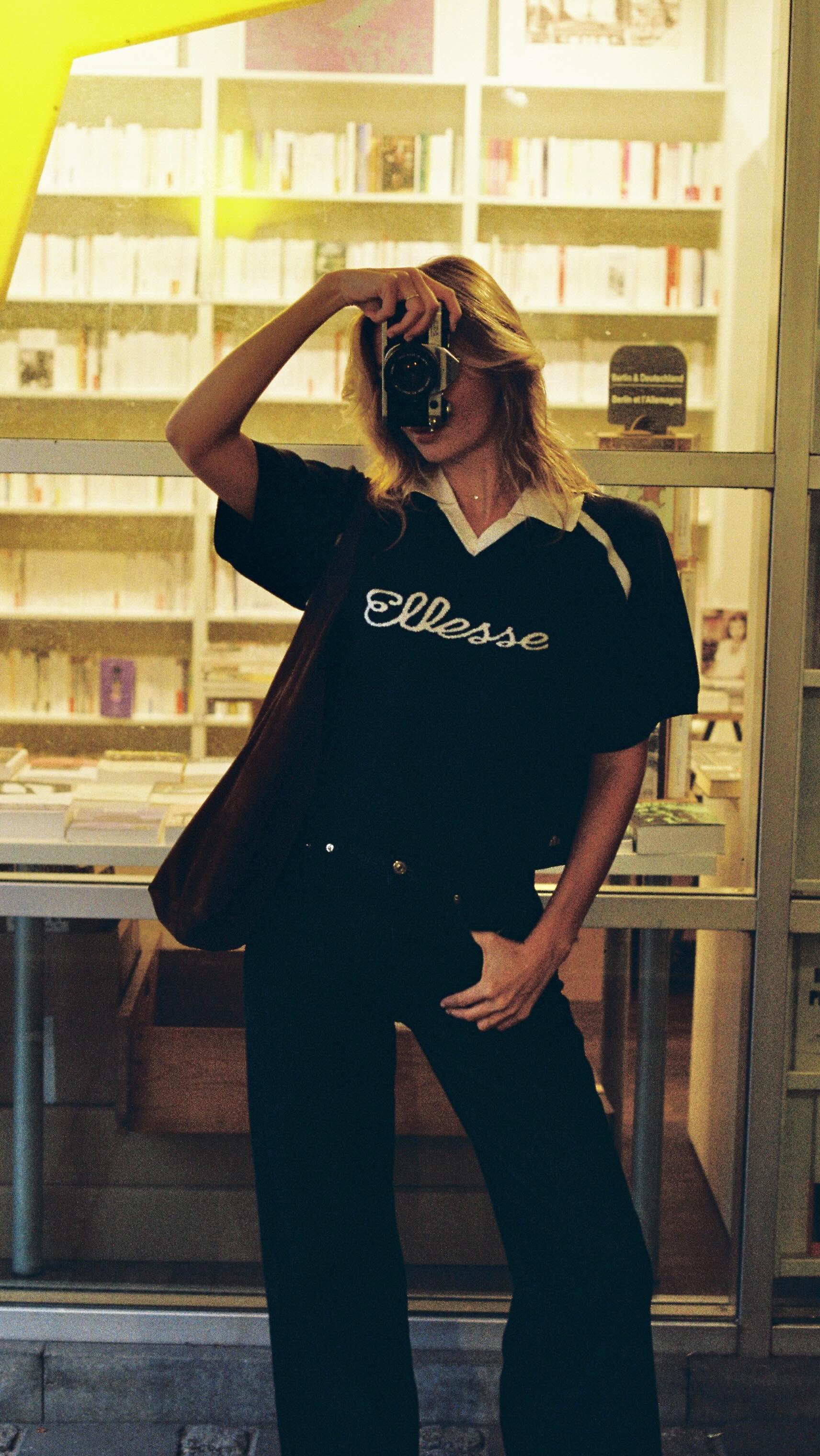 Instagram post by @juliahlm for ellesse. Caption reads: somewhere between the u-bahn noise and film grain....