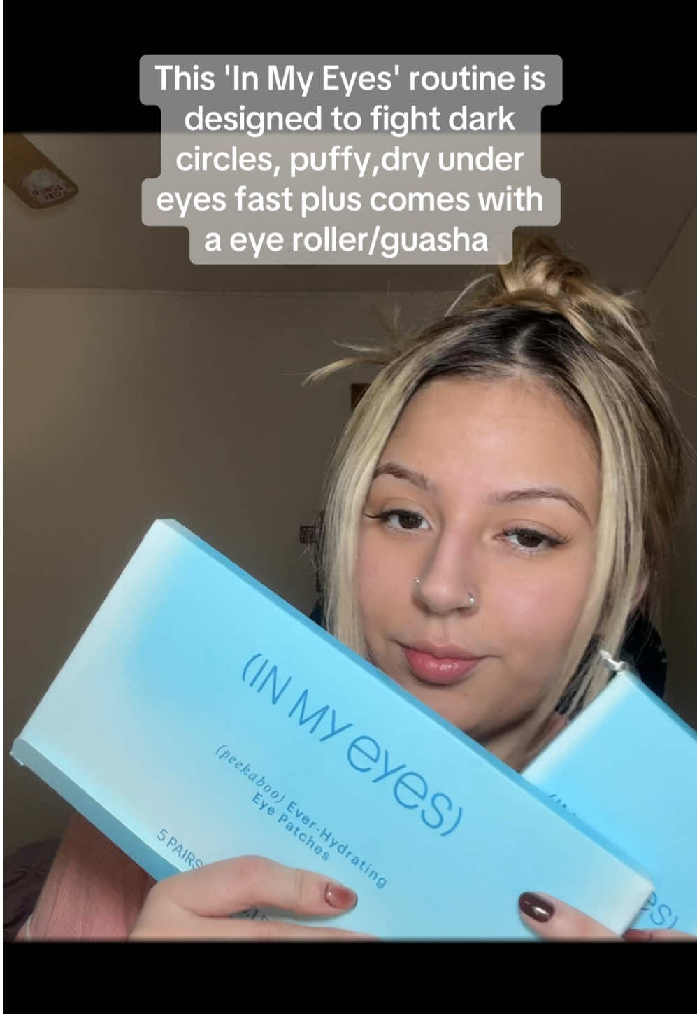 TikTok post by @gigiii..g for In My Eyes. Caption reads: Thank you @InMyEyes 🩵  #skin #skincareroutine....