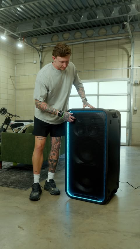 Instagram post by @johnnyhochstetler for Sony Electronics. Caption reads: [...] studio just got a MAJOR upgrade 🔊....