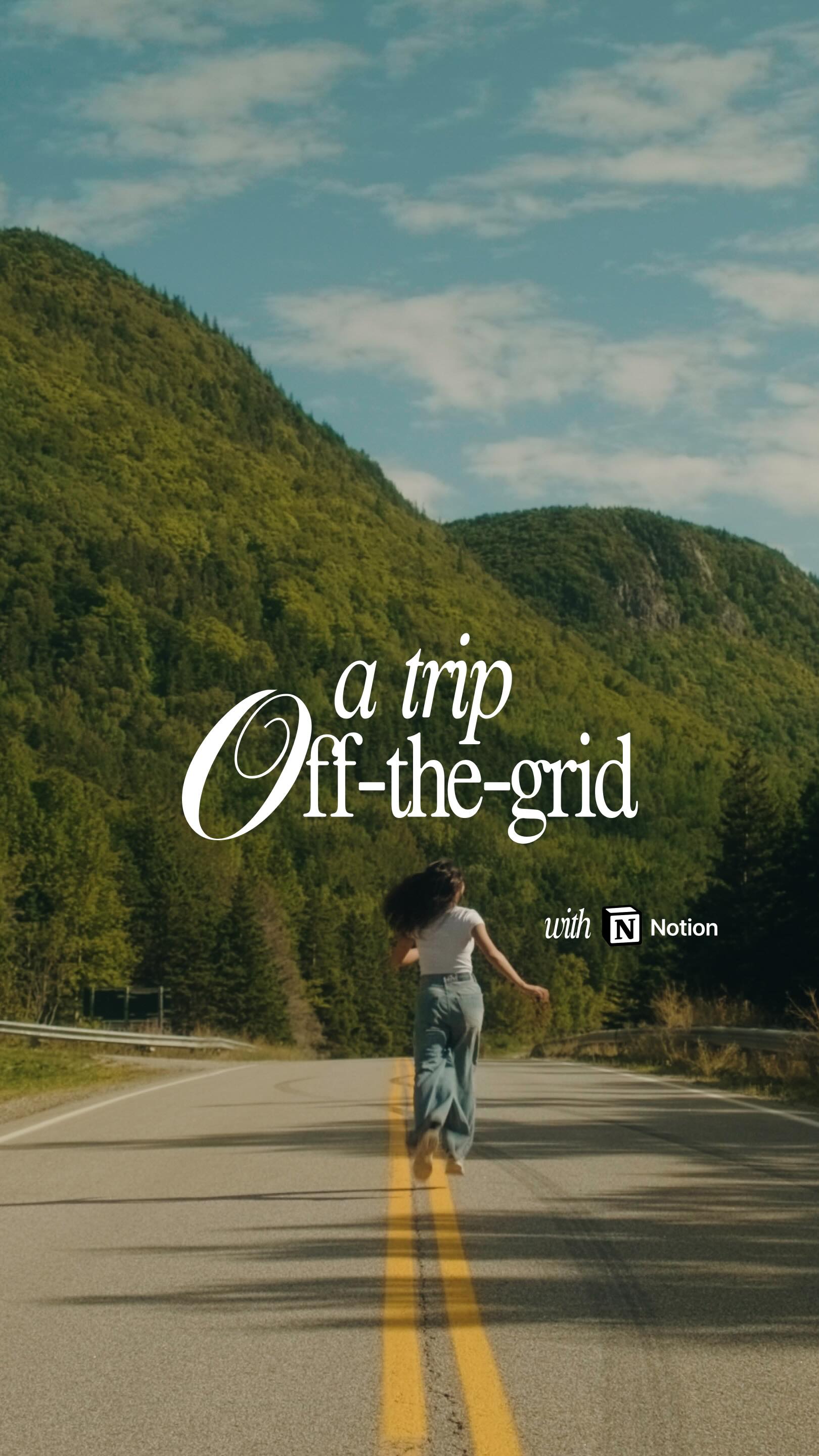 Instagram post by @mylenesmind for Notion. Caption reads: took a little trip off the grid shortly after my....