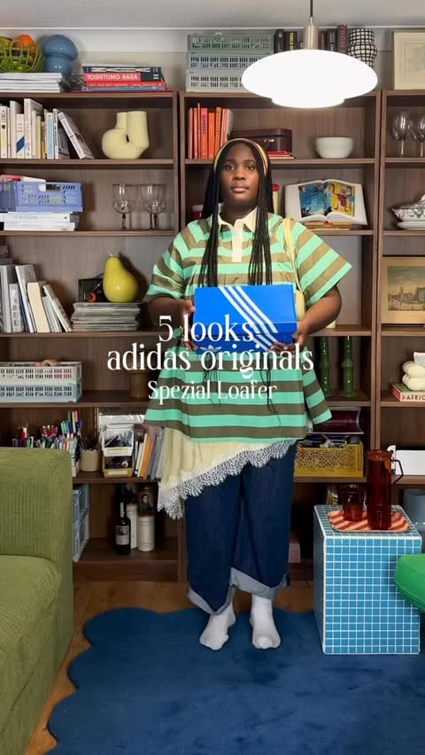 Instagram post by @luenagamaa for Office Shoes. Caption reads: [...] adidas available @adidasuk @officeshoes File....