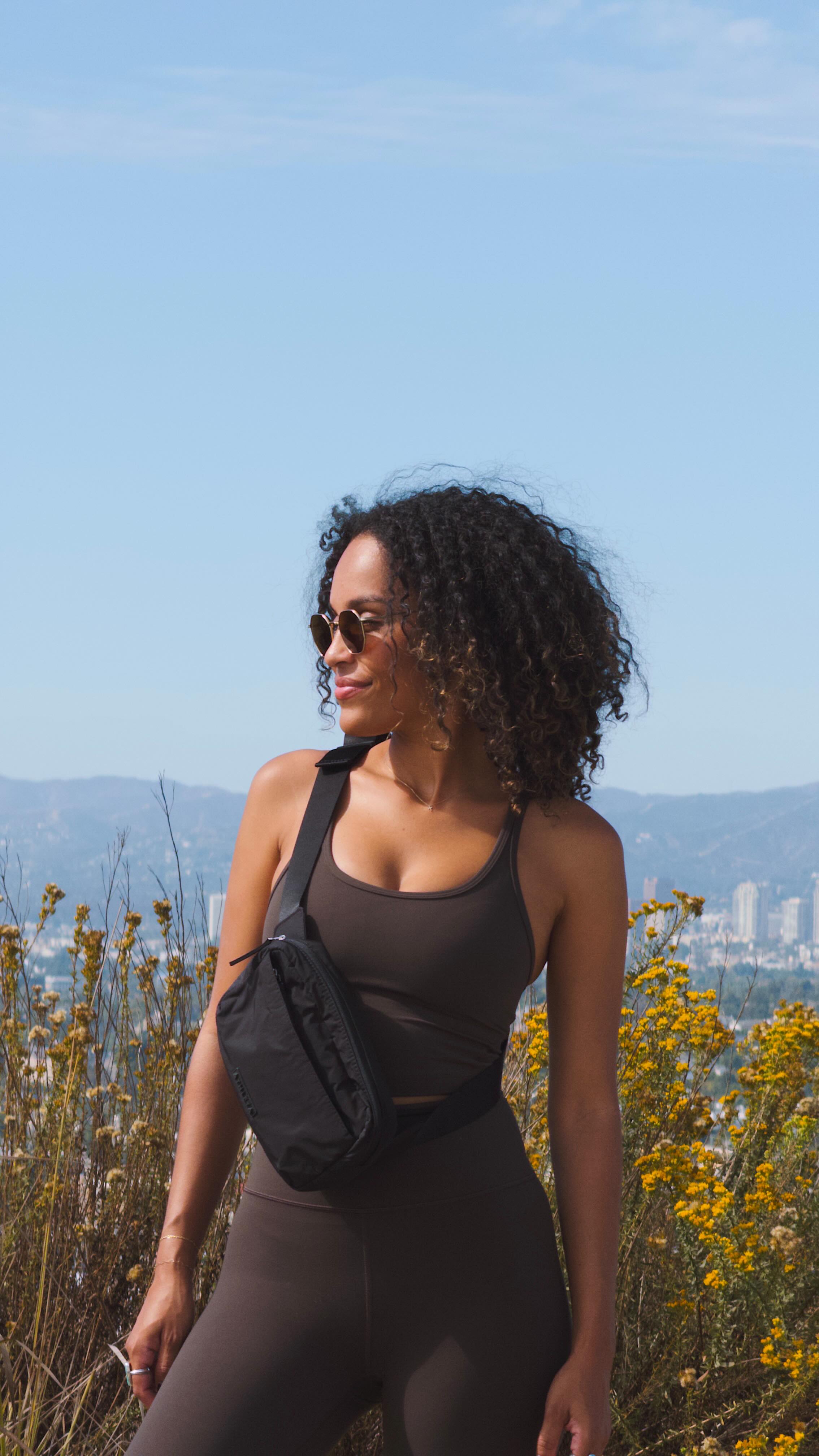 Instagram post by @serenebrookrussell for Athleta. Caption reads: Fall is here and @athleta’s new truffle colorway....