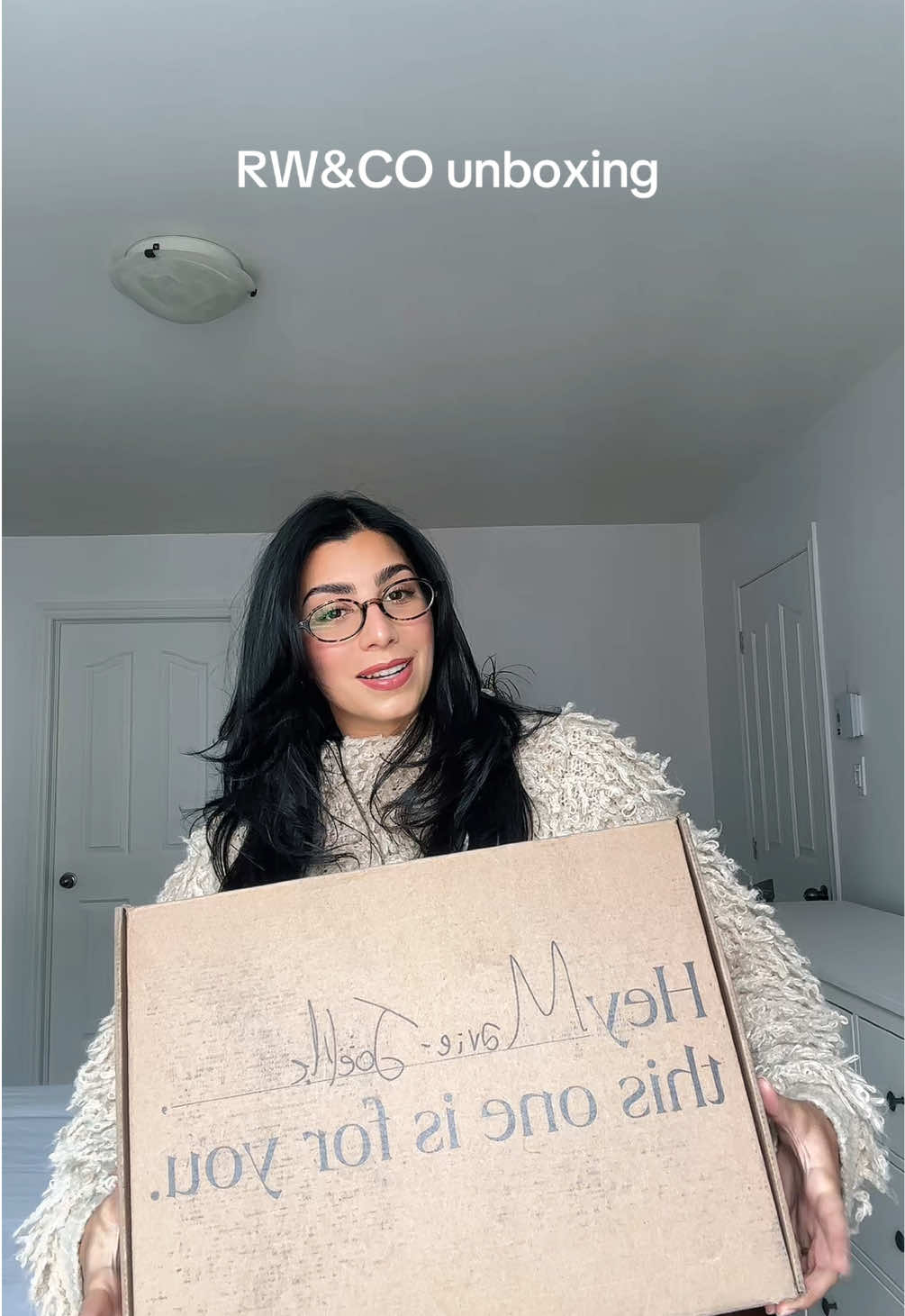 TikTok post by @mariejoellericher for RW&CO.. Caption reads: merci merci merci @RW&CO. #unboxing #prunboxing....