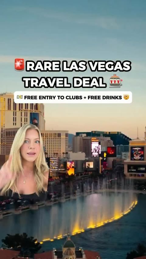 Instagram post by @shelbyreickstravels for Las Vegas. Caption reads: 🚨🎰 This is the MOST RARE Las Vegas travel deal....