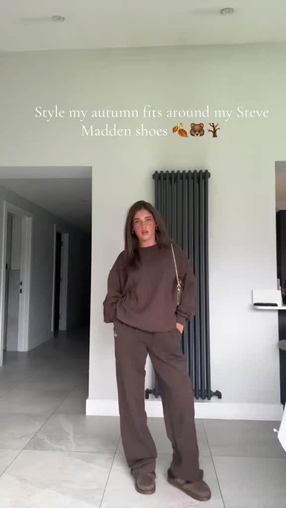 TikTok post by @keirawalkerr for Schuh. Caption reads: [...] cosy with Steve Madden 🐻🍂 @stevemadden....