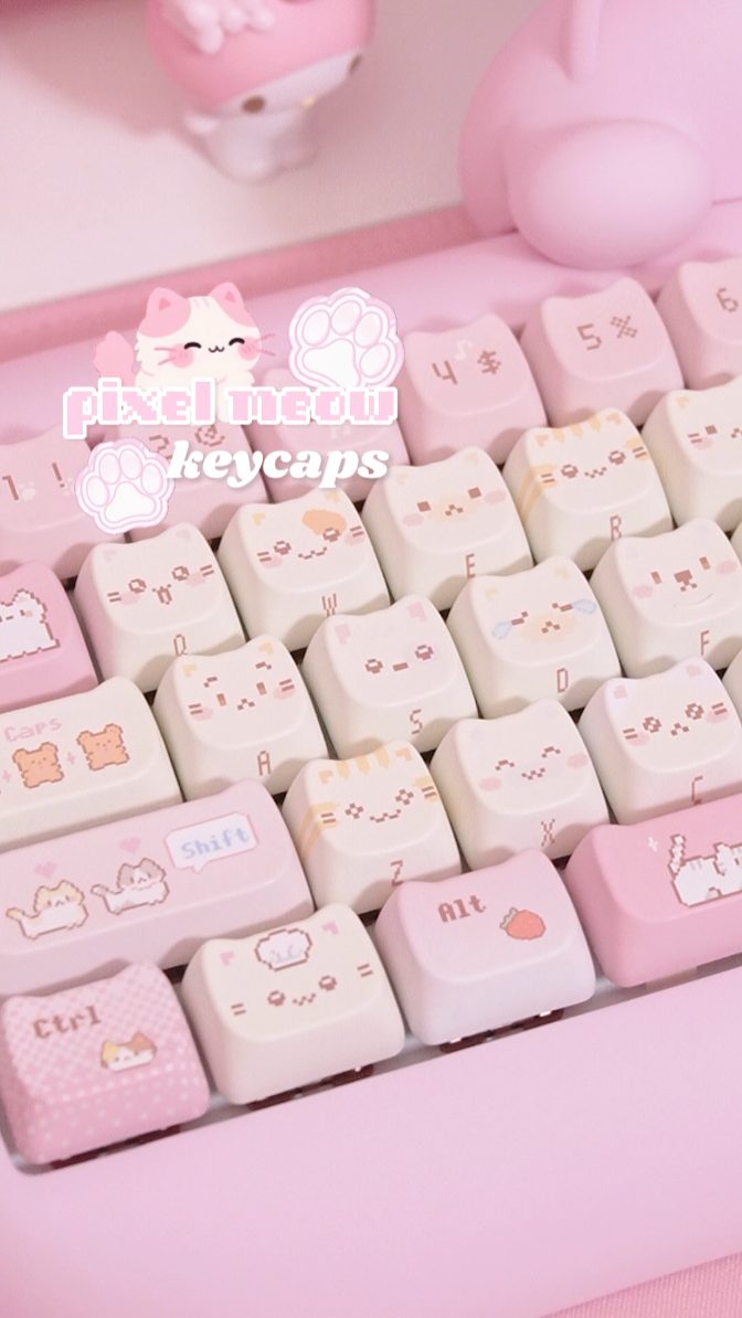 Instagram post by @milkyfaeriee for Velocifiretech. Caption reads: [...] 🐾✨
the most kawaii neko keycaps by....