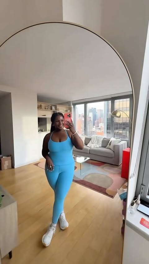 Instagram post by @jillian.bruno for Beyond Yoga. Caption reads: New matching @beyondyoga set unlocked!! Will be....