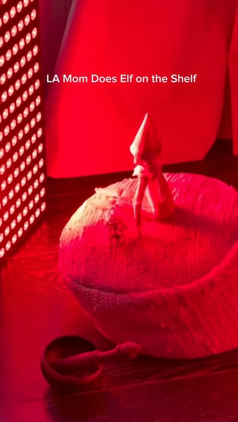 Instagram post by @sophie.jaffe for BON CHARGE. Caption reads: LA wellness mom does Elf on the Shelf 😆🧝💆🎄....