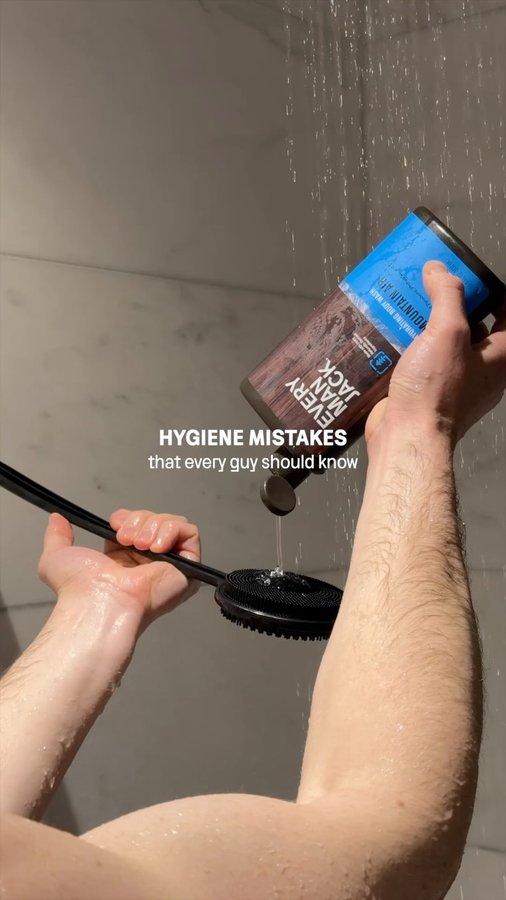 Instagram post by @drew.hallgrimson for EVERY MAN JACK. Caption reads: [...] men are making

Products....