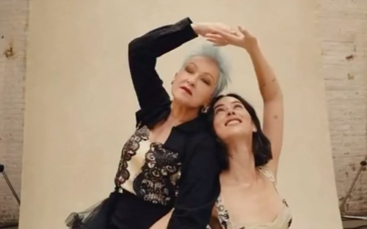 Instagram post by @gracieabramsnation for Rolling Stone. Caption reads: Gracie and Cyndi Lauper for @rollingstone's....