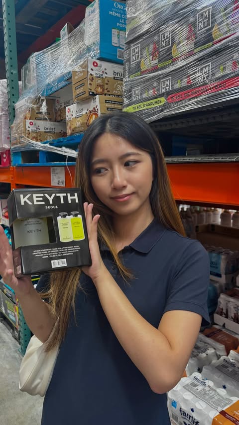 Instagram post by @vanecan_doit for KEYTH. Caption reads: my costco finds this week🛒✨ @keythofficial body....