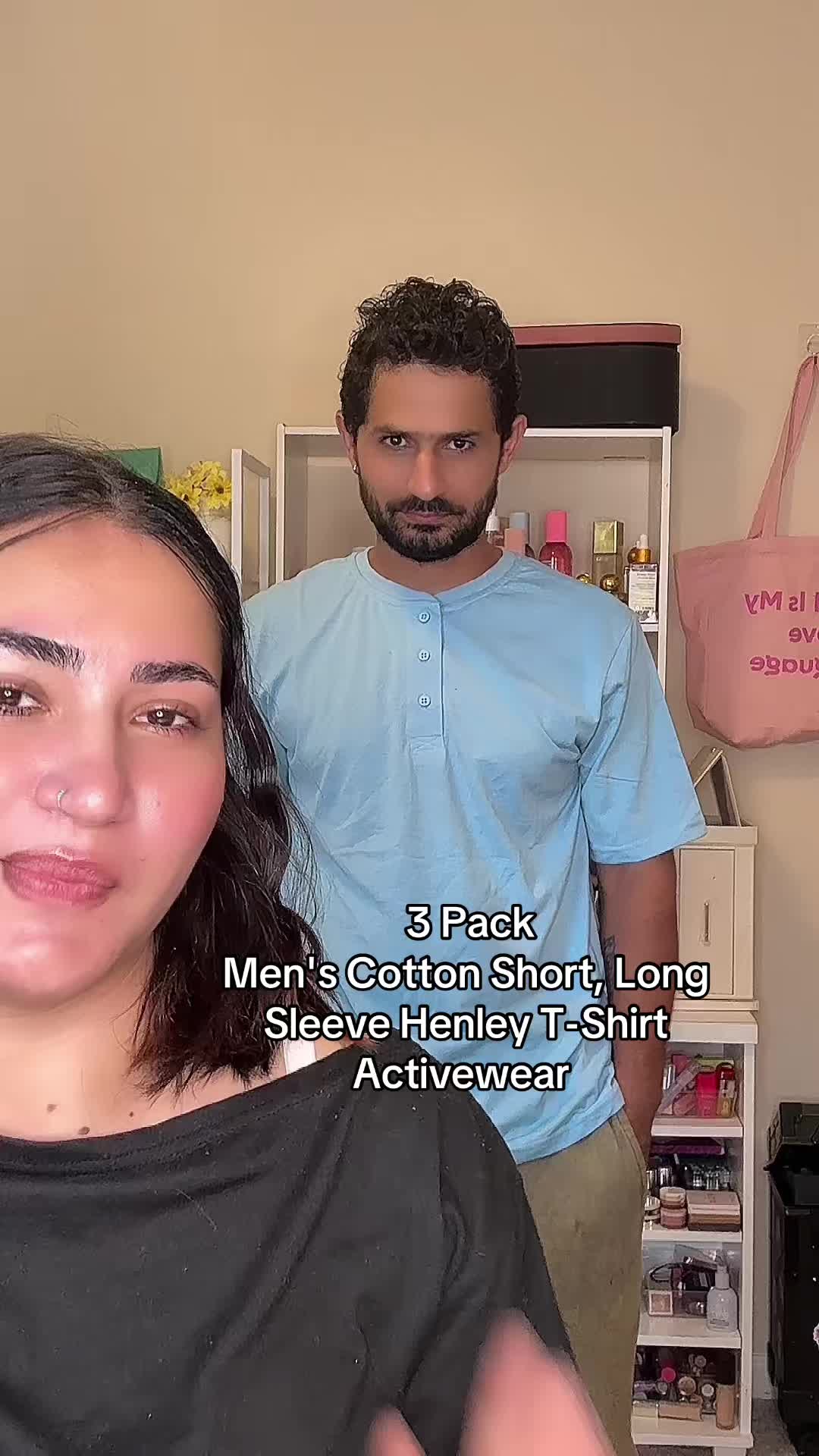 TikTok post by @homeofbehishta for Real Essentials. Caption reads: @Real Essentials Apparel #realessentialsapparel....