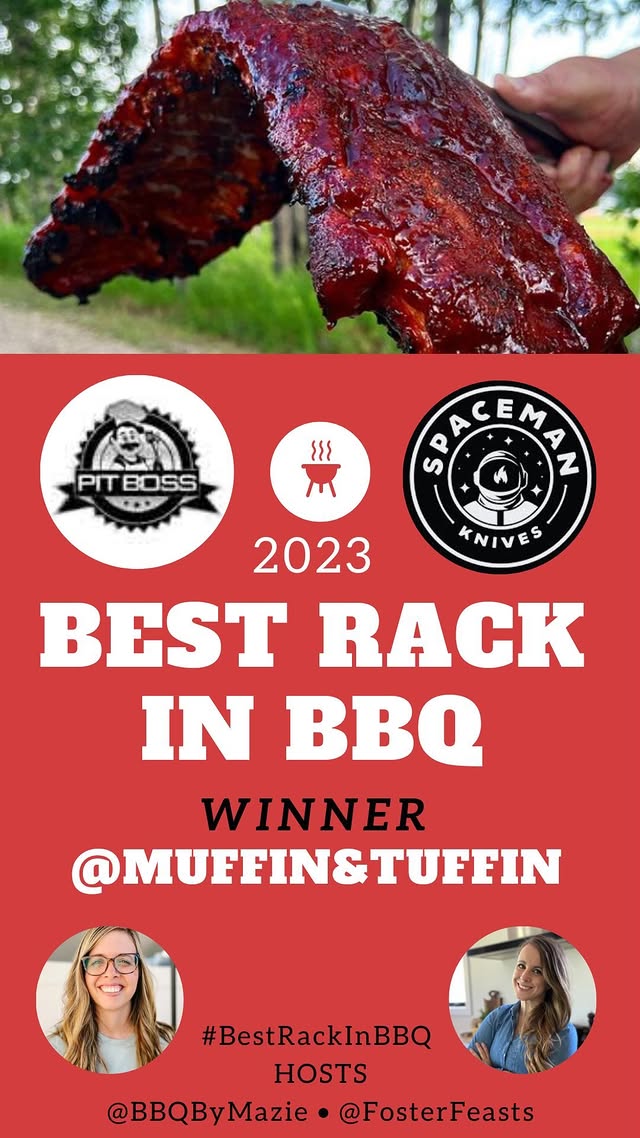 Instagram post by @bbqbymazie for Spaceman Knives. Caption reads: #BestRackInBBQ had crowned a winner for 2023! .....