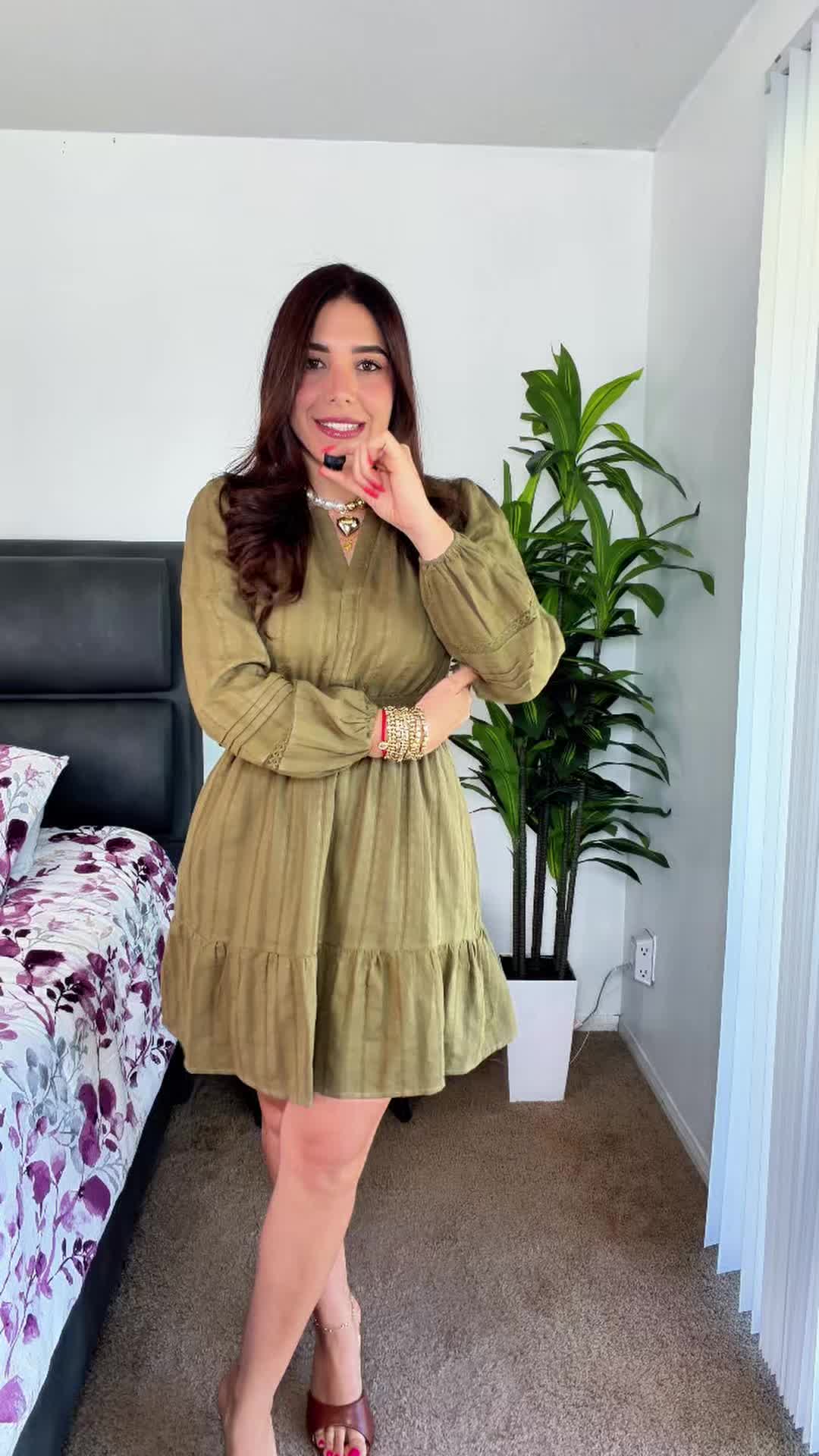 TikTok post by @antonietafashionway for ZESICA USA. Caption reads: #minidress #falldresses #tiktokshopbacktoschool....
