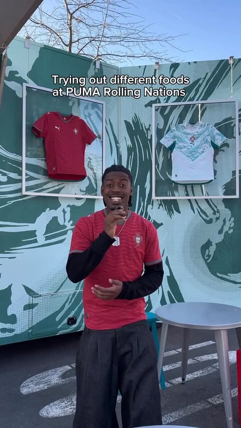 Instagram post by an influencer for PUMA USA. Caption reads: 11 nations, 11 foods, 11 vibes. PUMA national team....