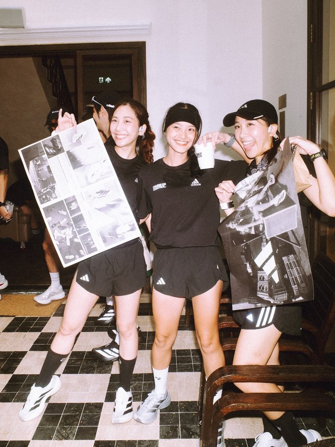 Instagram post by @adidasthailand for Soho House. Caption reads: Cruisers feeling fast 💨 Morning city run with the....