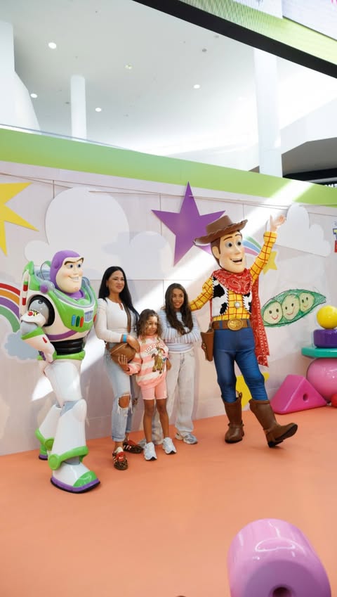 Instagram post by @tanna__tribe for Westfield. Caption reads: [...] step into the world of Toy Story 5 at....