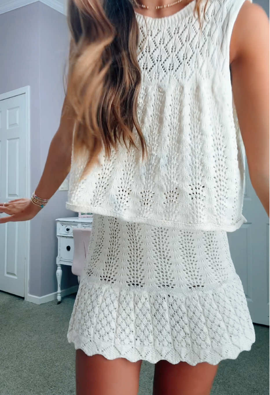TikTok post by @alayiaannelise for HoneyPlum Clothing. Caption reads: the cutest set ever @HoneyPlum Clothing #outfit....