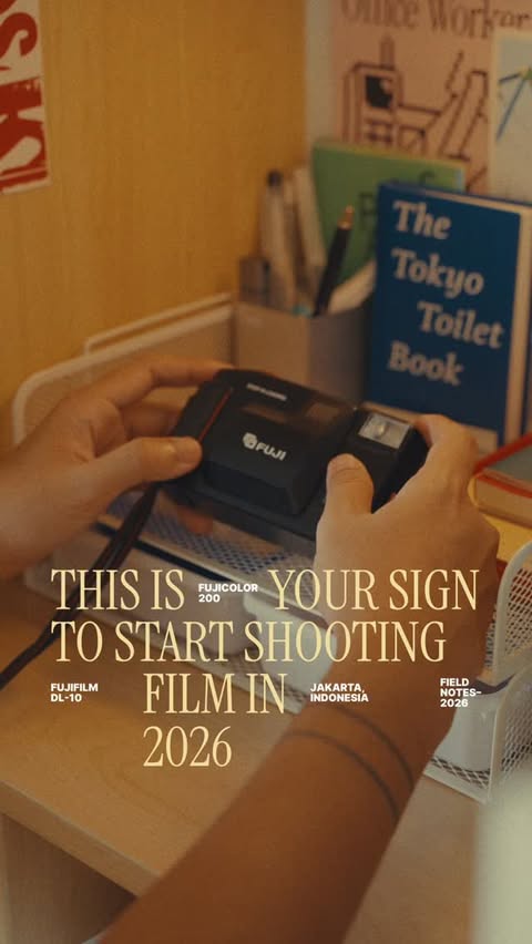Instagram post by @rizaalbr for Fujifilm. Caption reads: [...] really need is a cheap film camera and a....
