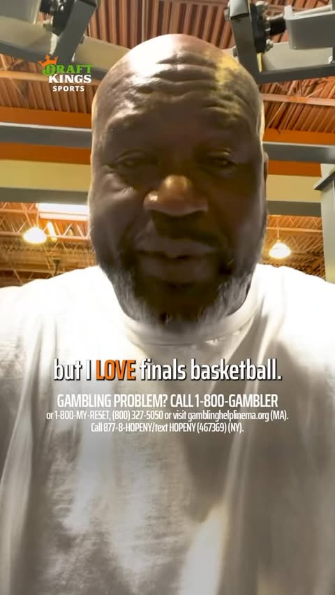 Instagram post by @shaq for DraftKings Sportsbook. Caption reads: Get BIG or go home...💪 Shaq-sized Finals energy.....