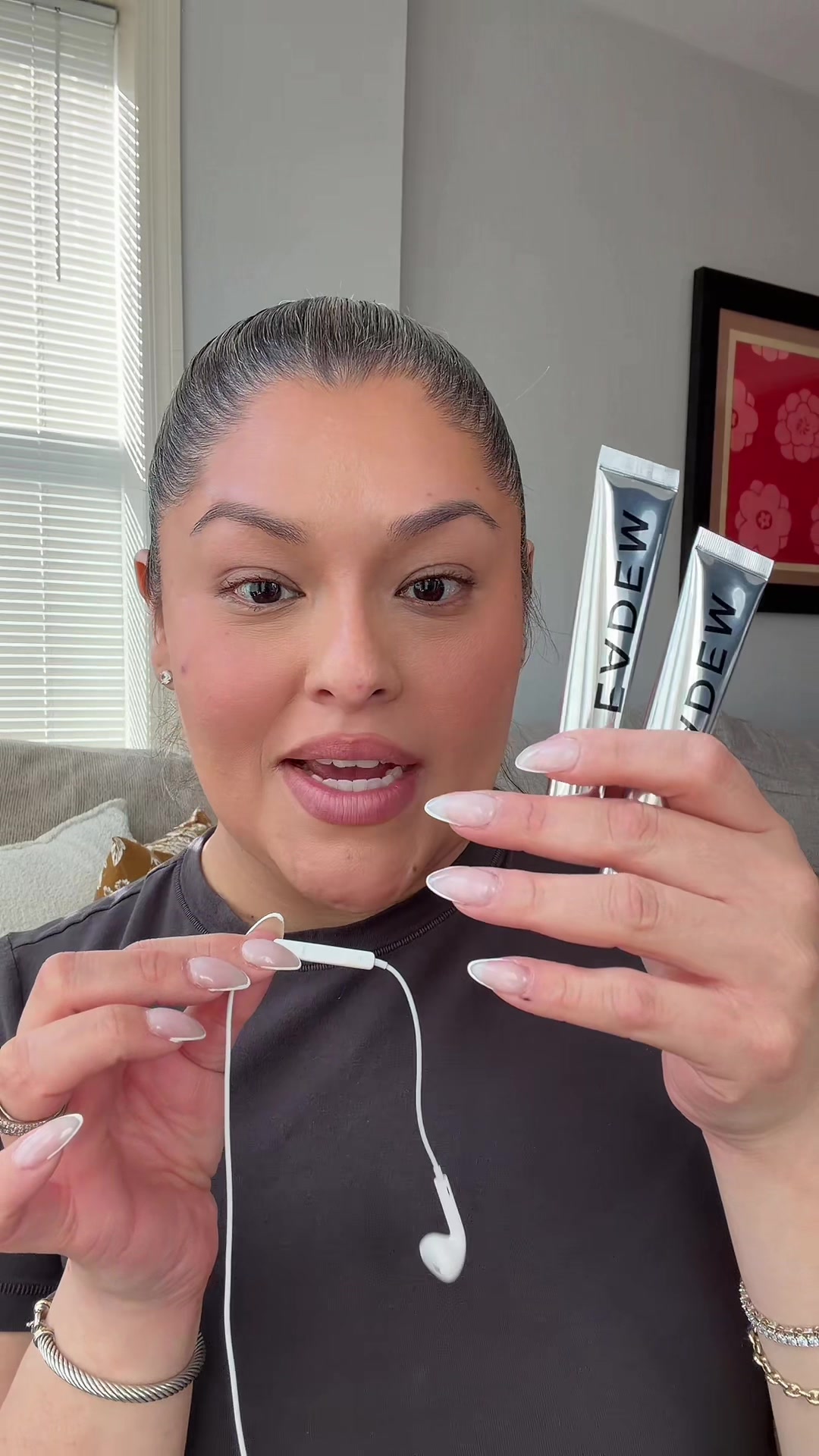 TikTok post by @amandanieves10 for Eadem. Caption reads: @EADEM new le chouchou lip balm in Sakura shaved....