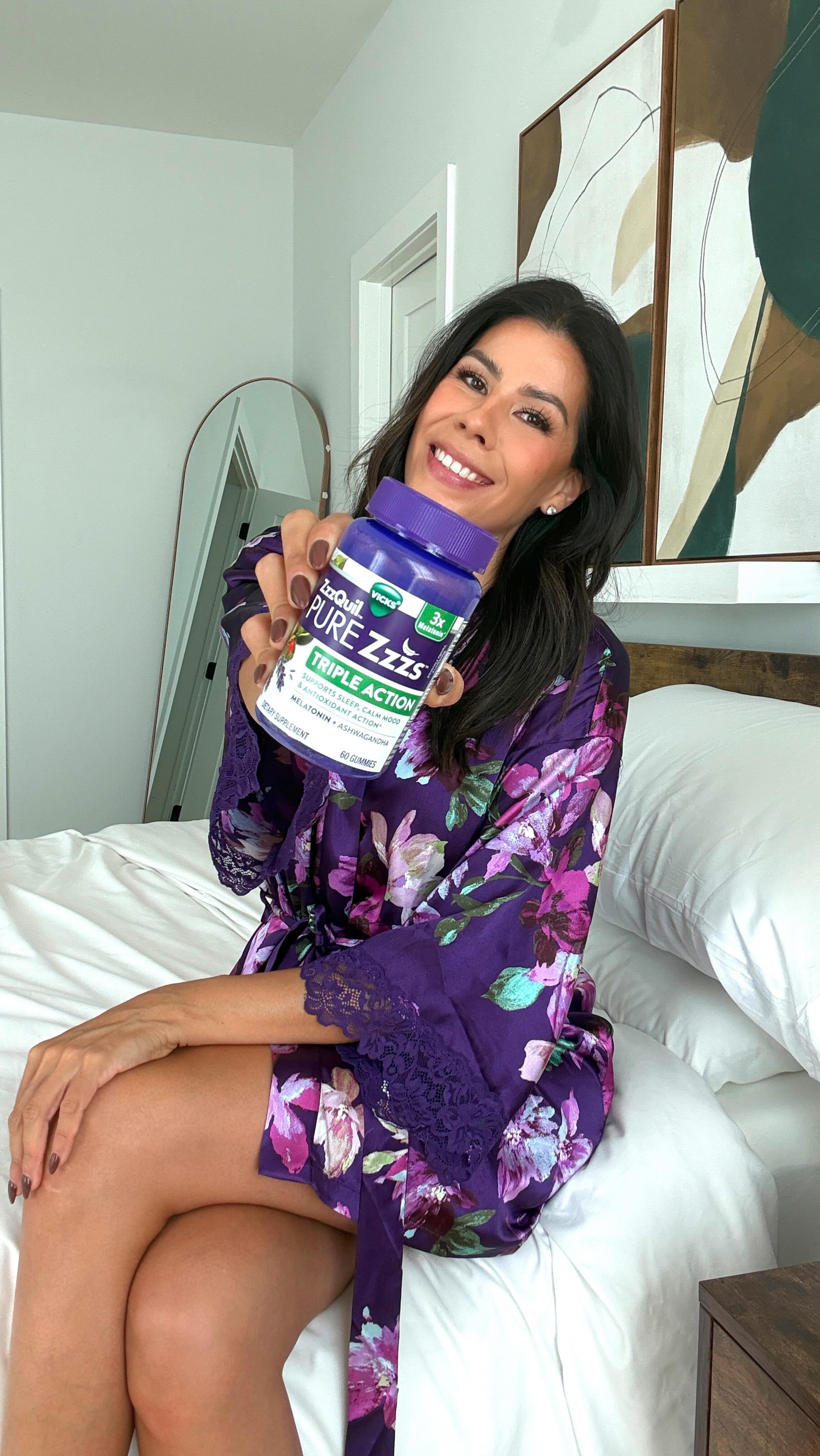 Instagram post by @mommystylefile for ZzzQuil. Caption reads: #ad #ZzzQuil_Partner Sunday Scaries? Not this....