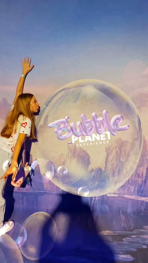 Instagram post by @matilda_sparkles.forever for Bubble Planet. Caption reads: Come with us to Bubble Planet! 🫧 Step Inside The....