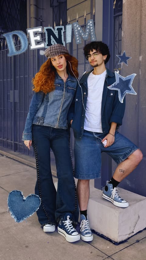 Instagram post by @benininn for Converse. Caption reads: oops we did it again jeans & y2k do jeitinho que....