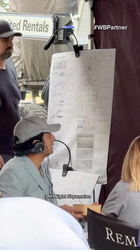Instagram post by @reaganyorke for Warner Bros. Pictures. Caption reads: #WBPartner witnessing a director cameo from....