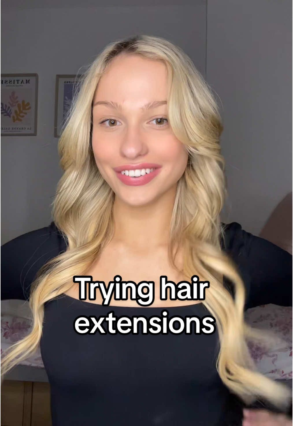 TikTok post by @jemmaviolett for Endaring Hair. Caption reads: The best clipin hair extensions @Endaring Hair....