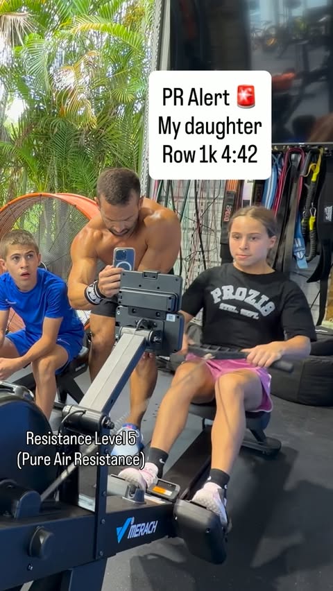 Instagram post by @family.barbell.club for Merach. Caption reads: @merachfit R60N — Built for Family Training 💪....