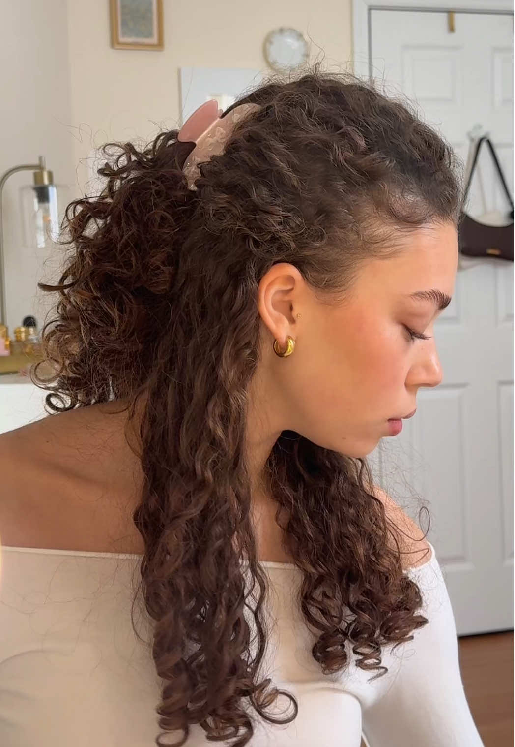 TikTok post by @thatgirlwiththecurlyhair for Saie hello. Caption reads: Me & my @Saie lip liner💕💓💖💞💝💗.