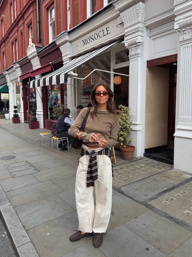 Instagram post by @capucinerqllrt for Mango. Caption reads: wearing @mango outfit in London, obsessed!!! -....
