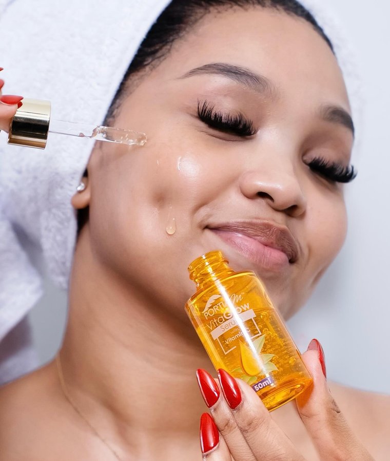 Instagram post by @tumilinx for Portia M Skin. Caption reads: [...] @picknpay 

 #sharetheglow #portiamskincare....