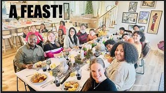 YouTube post by @OurTribeofMany for Azure Standard. Caption reads: Thanksgiving week and a room makeover!.