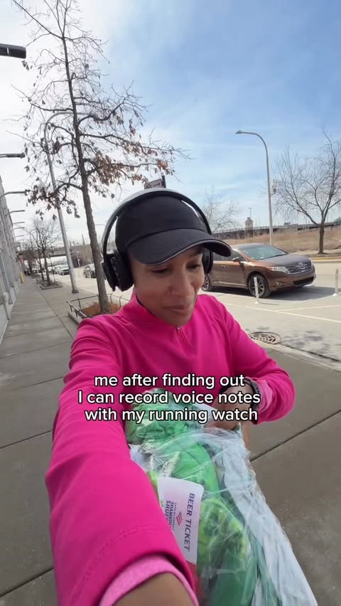 Instagram post by @lyonessruns for COROS. Caption reads: [...] excited that I left a voice note on my....