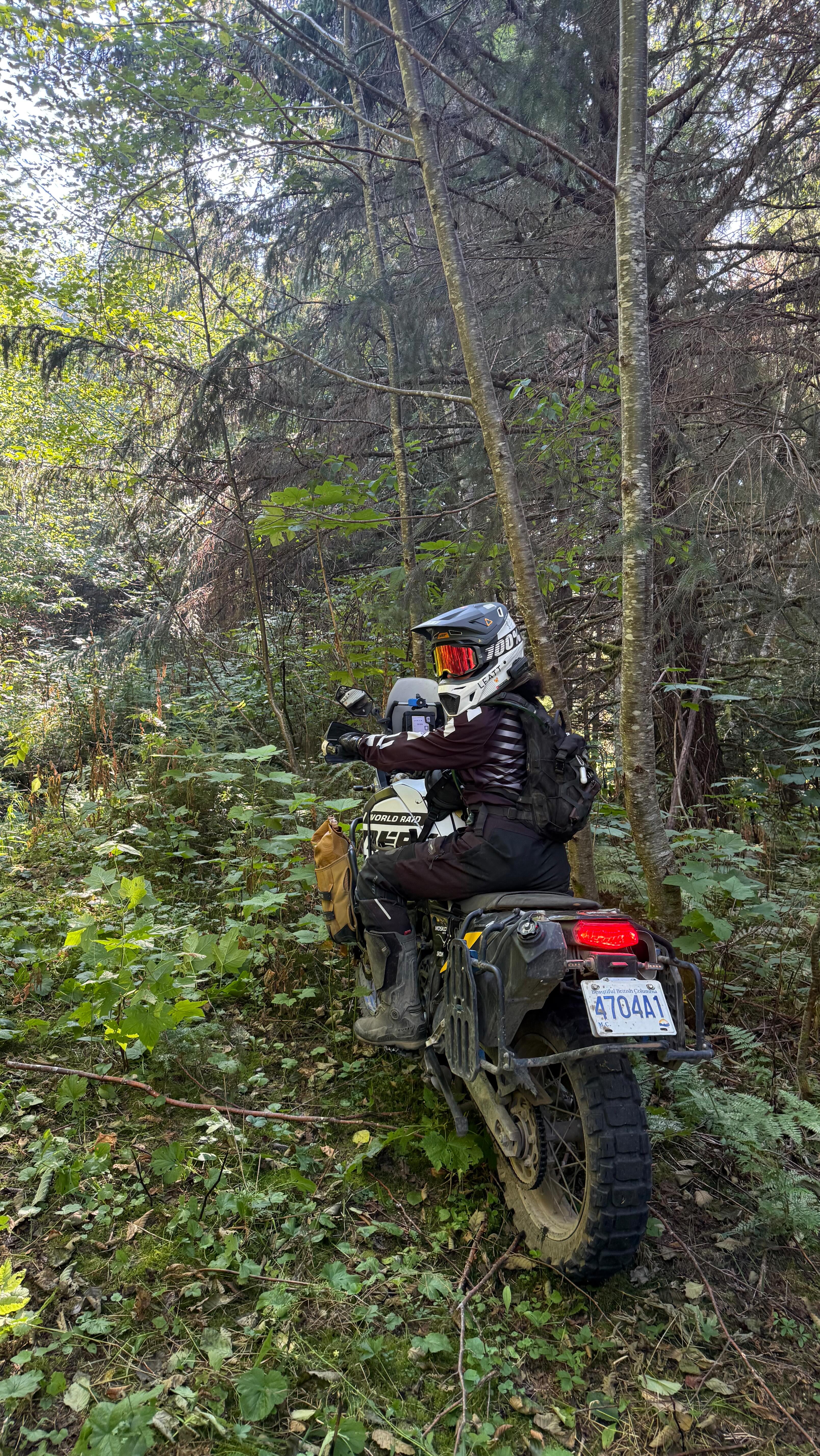 Instagram post by @gnamazi for Outback Motortek. Caption reads: - no thanks nope 🙂‍↔️ 

#motogirl #quadlock....