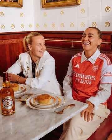 Instagram post by @katie_mccabe11 for Chivas Regal. Caption reads: The perfect pairing 🤝

A matchday staple,....