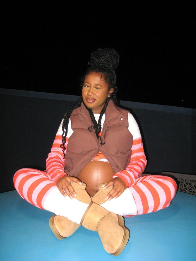 Instagram post by @imbabytate for UGG. Caption reads: Baby boy’s gonna be born in the best season of....