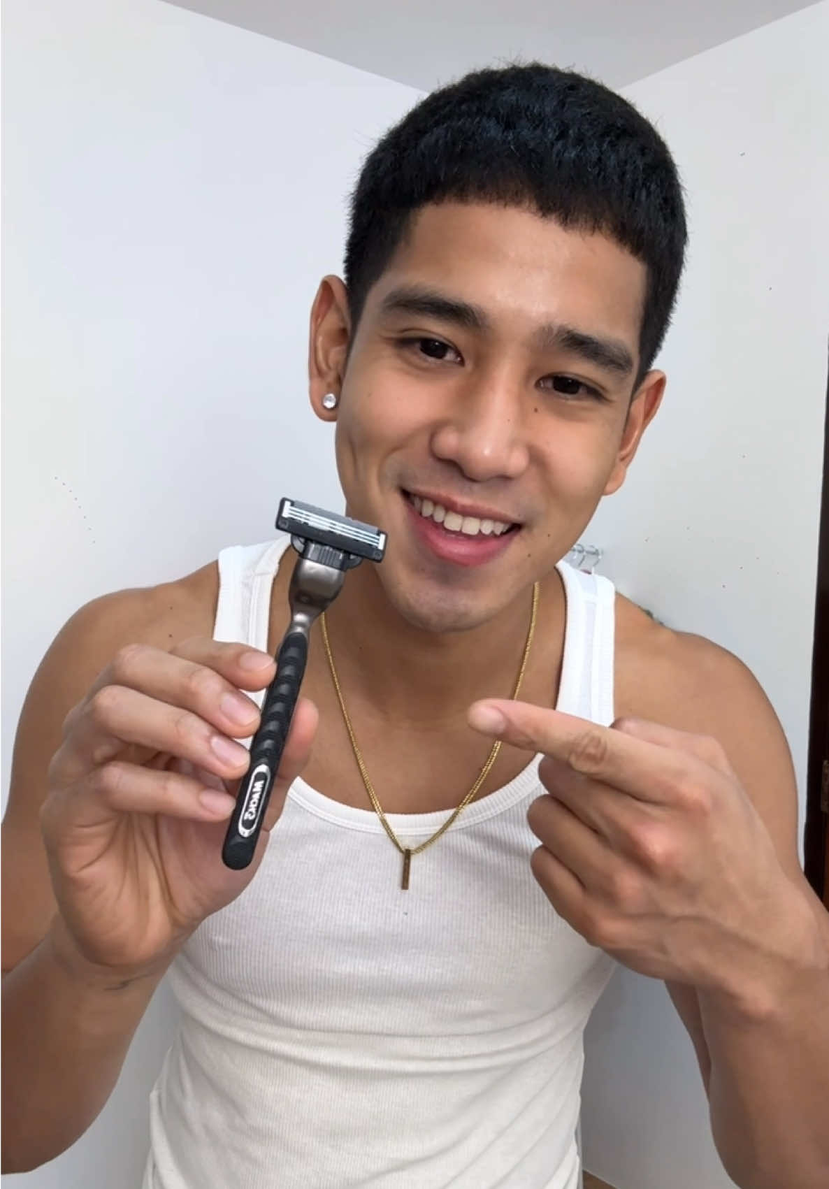 TikTok post by @johnbnfc10 for Gillette. Caption reads: [...] moves, swabeng Ahit 🔥 Nothing feels better....