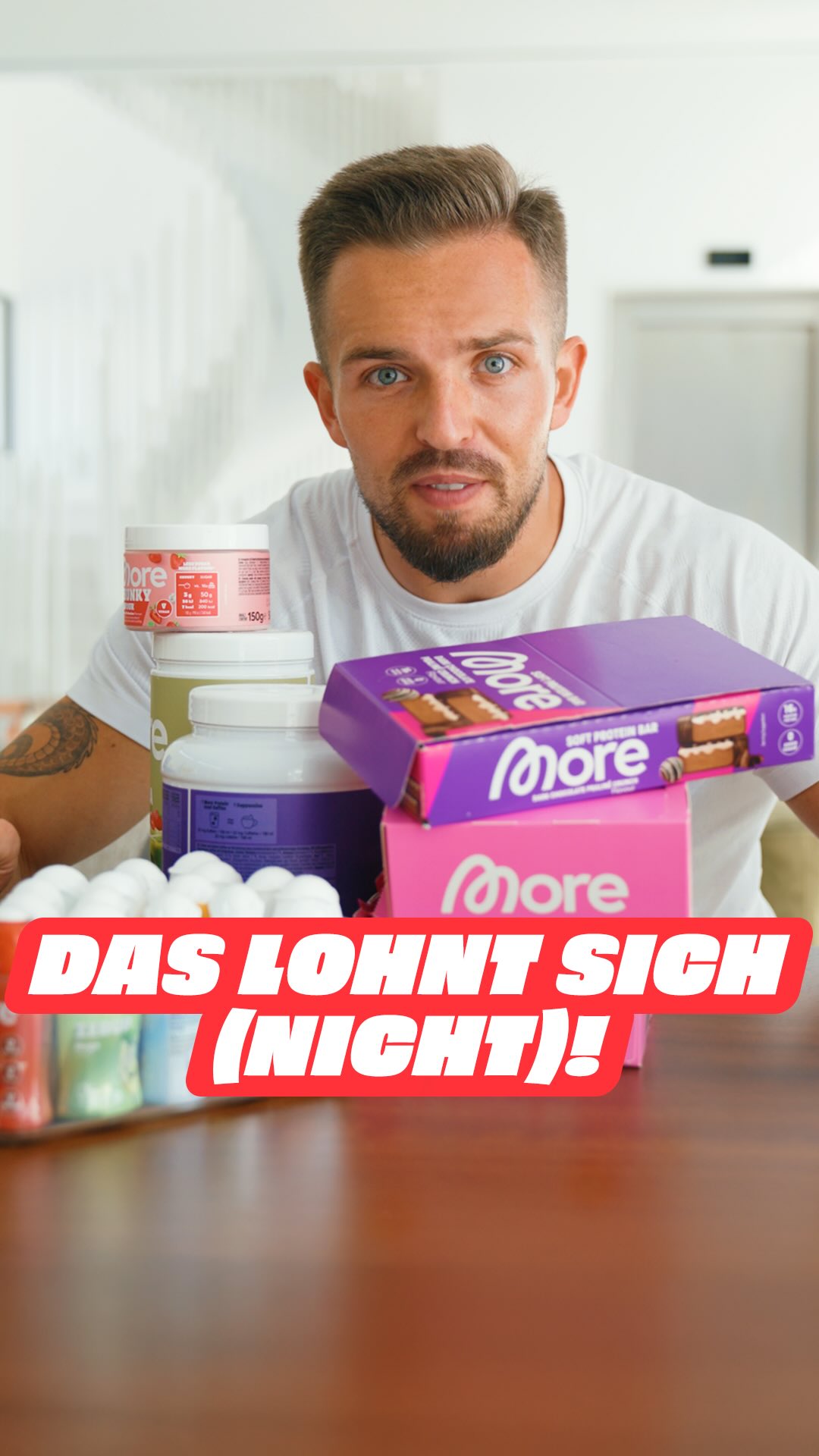 Instagram post by @timrbtz for More Nutrition. Caption reads: Anzeige | Jeder hat seine More-Favoriten.. und....