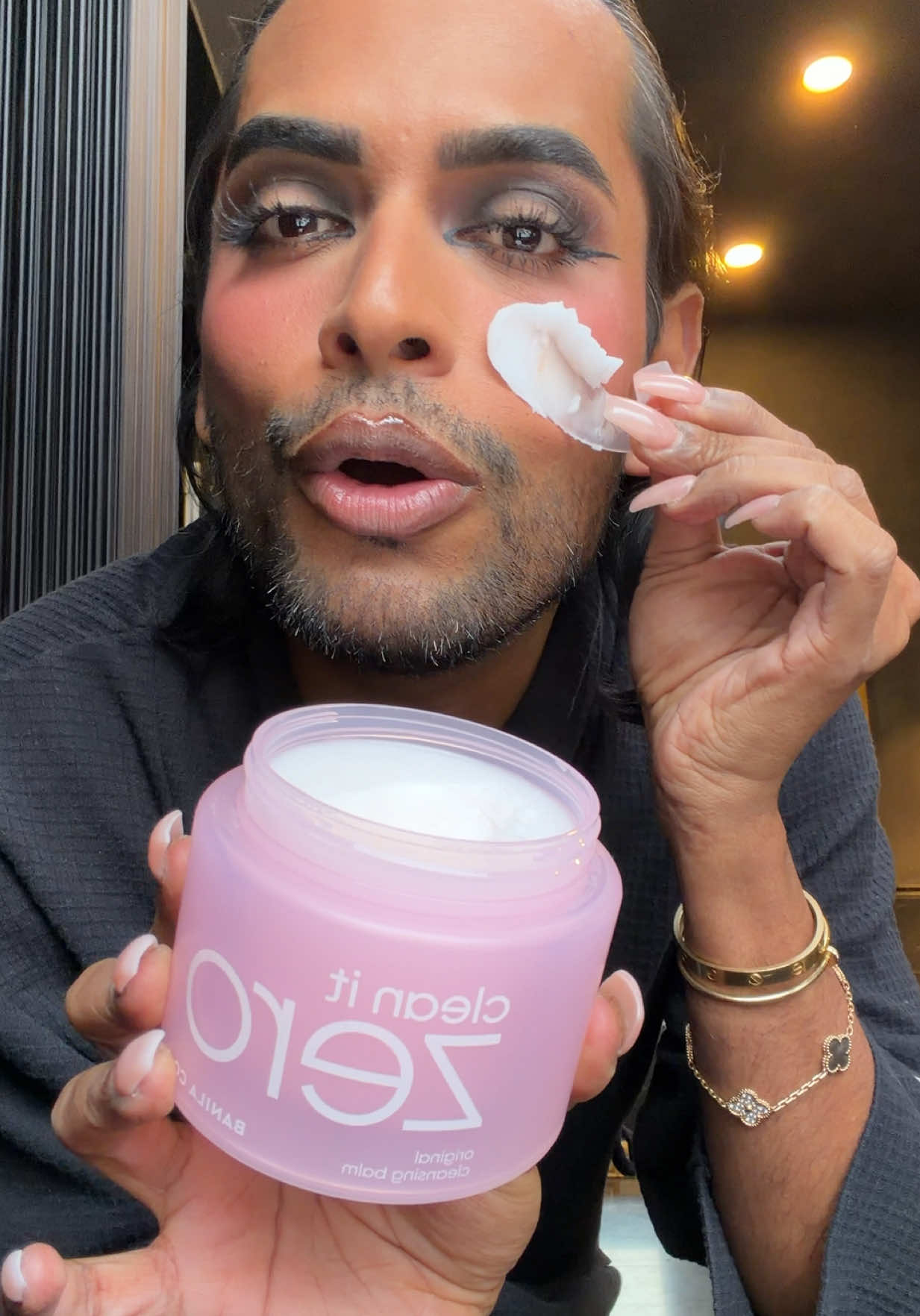 TikTok post by @adityamadiraju for Banilausa. Caption reads: I think I just found a pretty damn good Makeup....