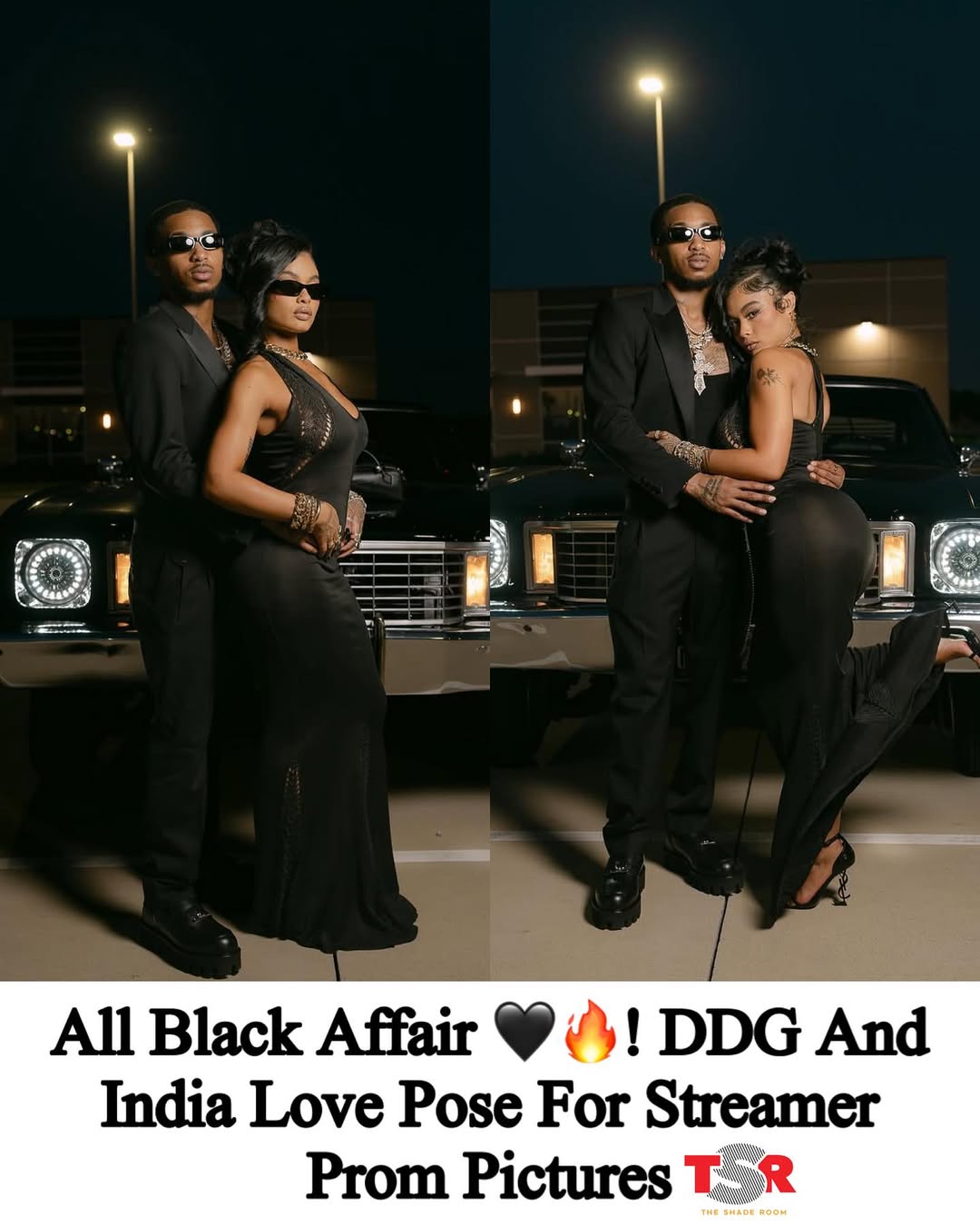 Instagram post by @theshaderoomteens for The Shade Room. Caption reads: #DDG and #IndiaLove made the Streamer Prom an all....