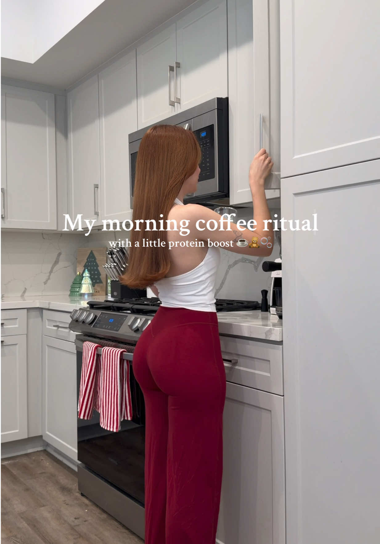 TikTok post by @miroslavaarea for Javy Coffee. Caption reads: Easiest way to get your protein in ☕️ @Javvy....