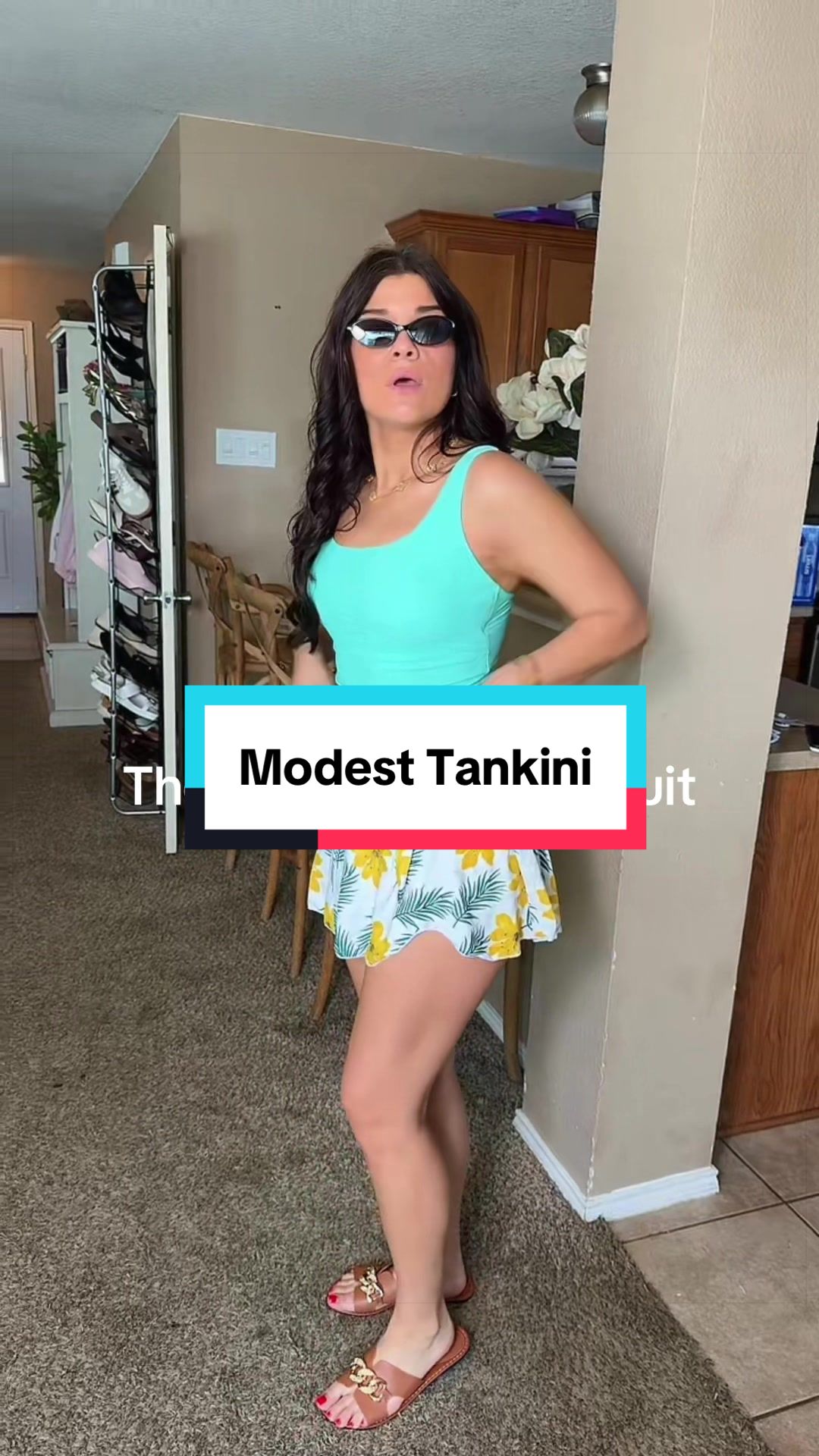 TikTok post by @3glow_up_vibes for Eomenie. Caption reads: @EOMENIE this #tankini has to be one of the [...].