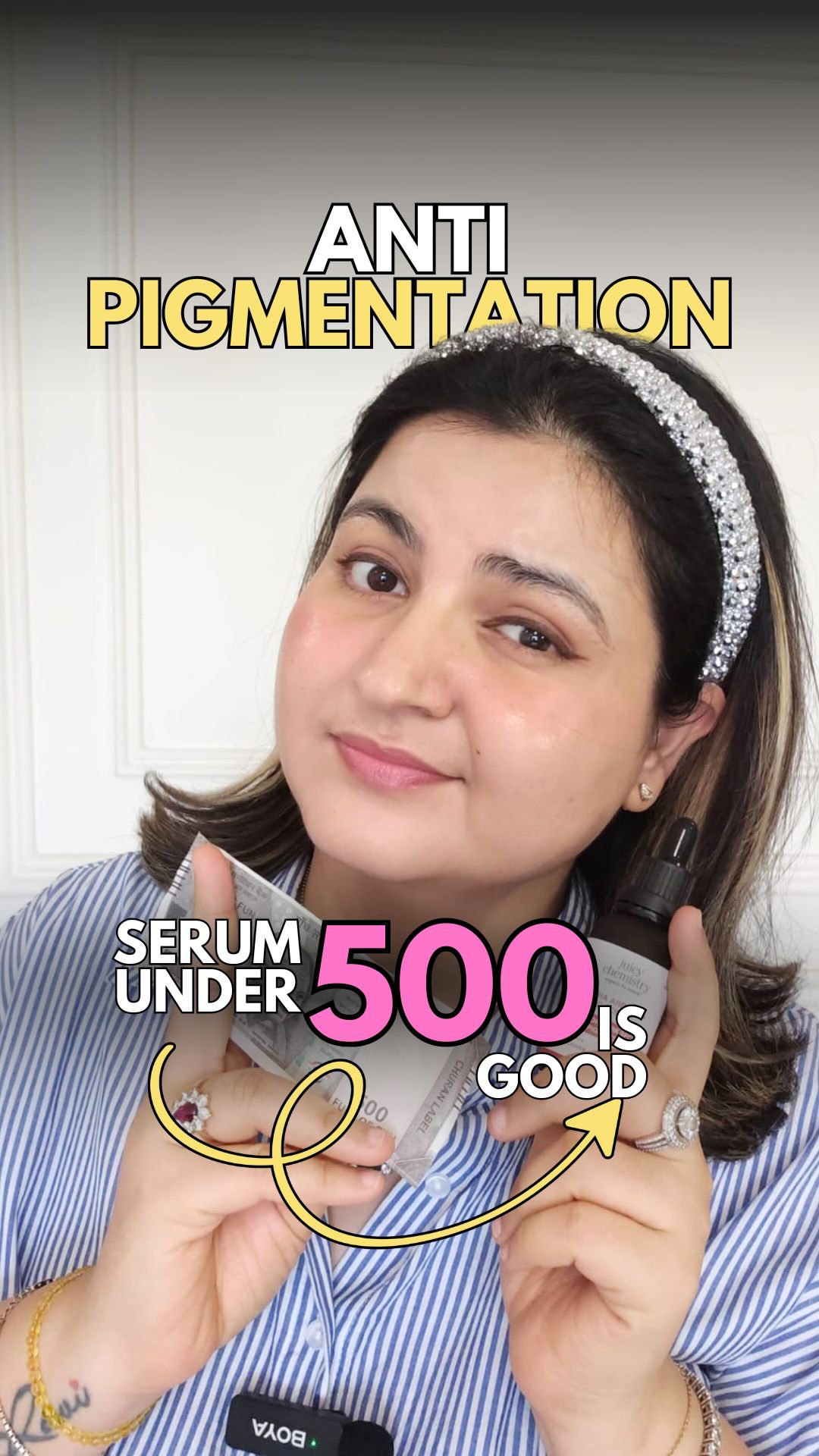 Instagram post by @ravishingraviesha for Juicy Chemistry. Caption reads: Comment “skincare” to get the product link....