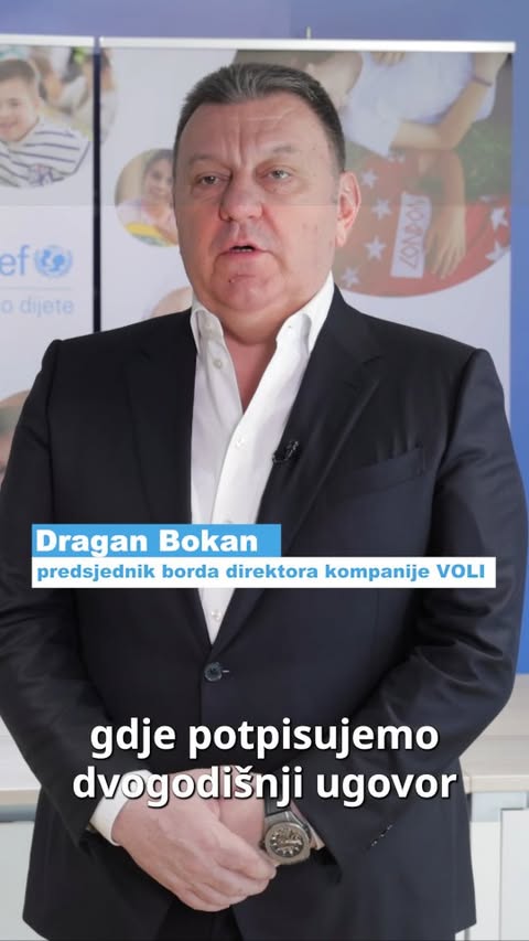 Instagram post by @volivas_voli for UNICEF. Caption reads: [...] stabilnije društvo. Kroz partnerstvo sa....