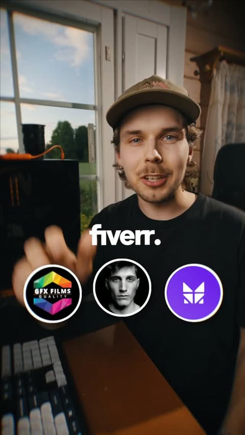 Instagram post by @antonmehto for Fiverr. Caption reads: I hired 3 editors on @fiverr to edit the same....