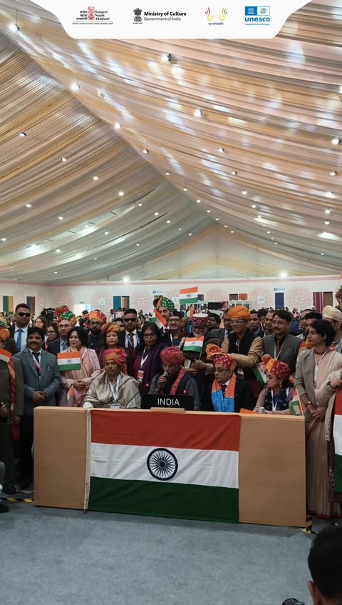 Instagram post by @drsandhyapurecha for UNESCO. Caption reads: The moment Deepavali was inscribed—marking India’s....